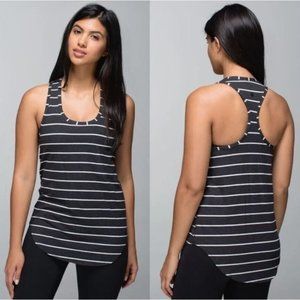 Lululemon Yogi Racerback Tank Top In Cayman Stripe Womens Size 2 Yoga Athleisure